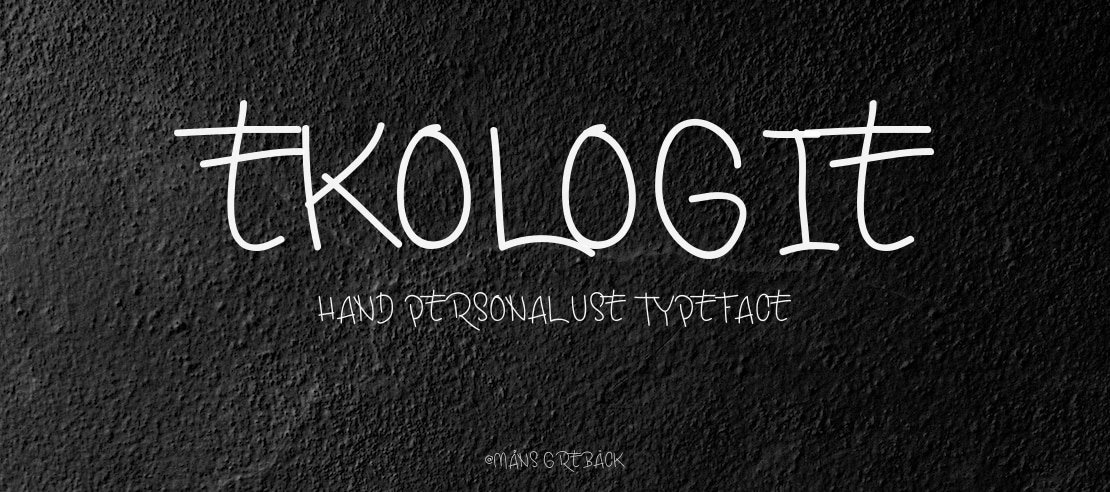 Ekologie Hand PERSONAL USE Font