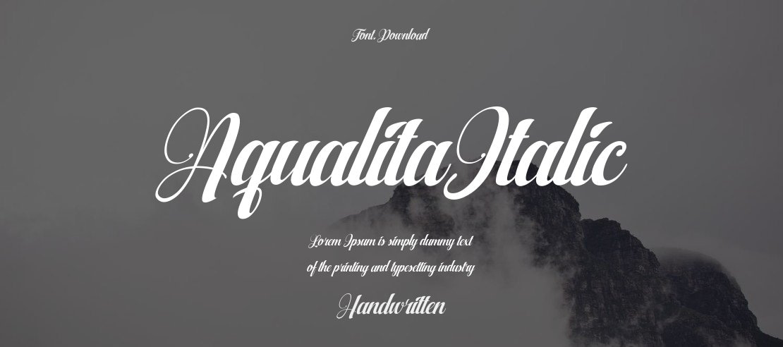 AqualitaItalic Font