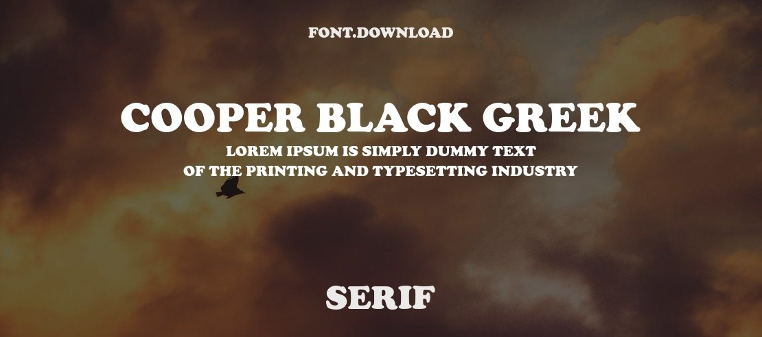 Cooper Black Greek Font