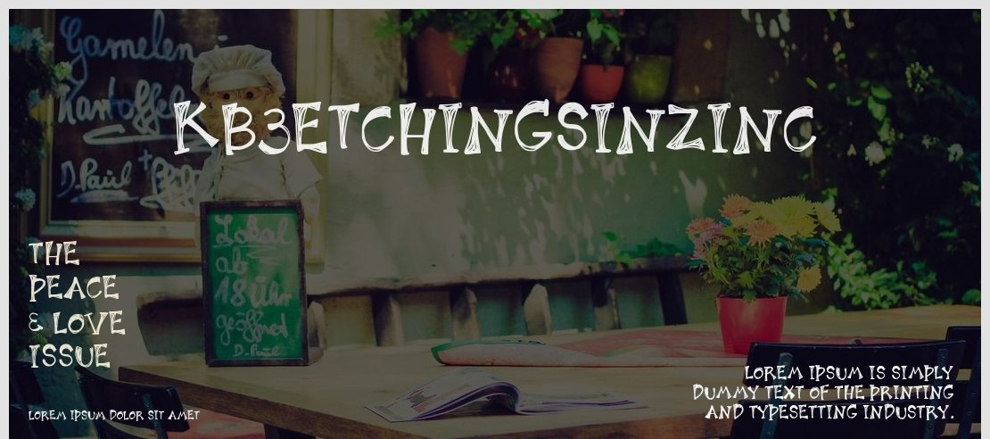 KB3EtchingsInZinc Font