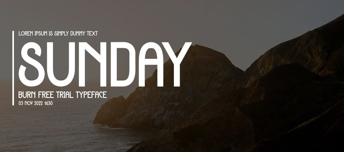 Sunday Burn Free Trial Font