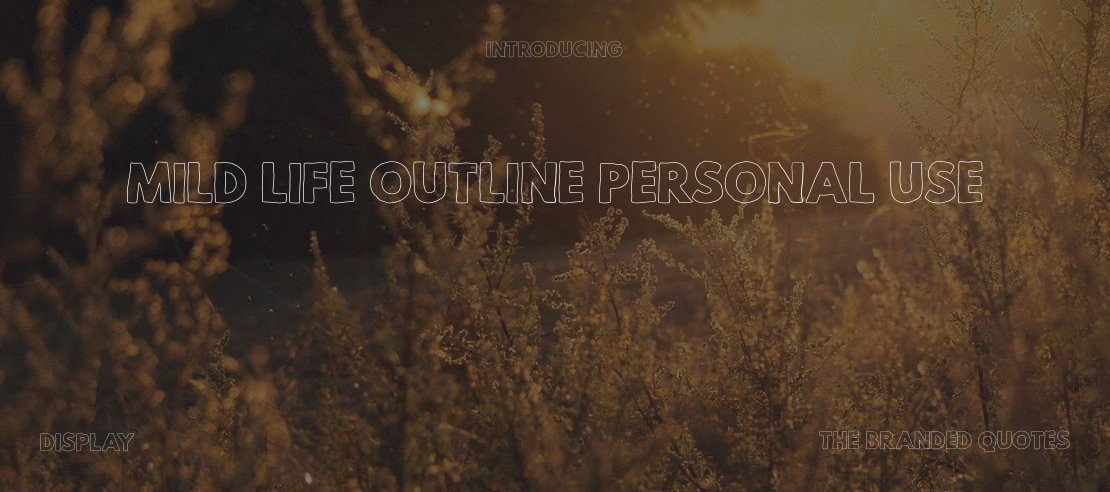 Mild Life Outline Personal Use Font Family