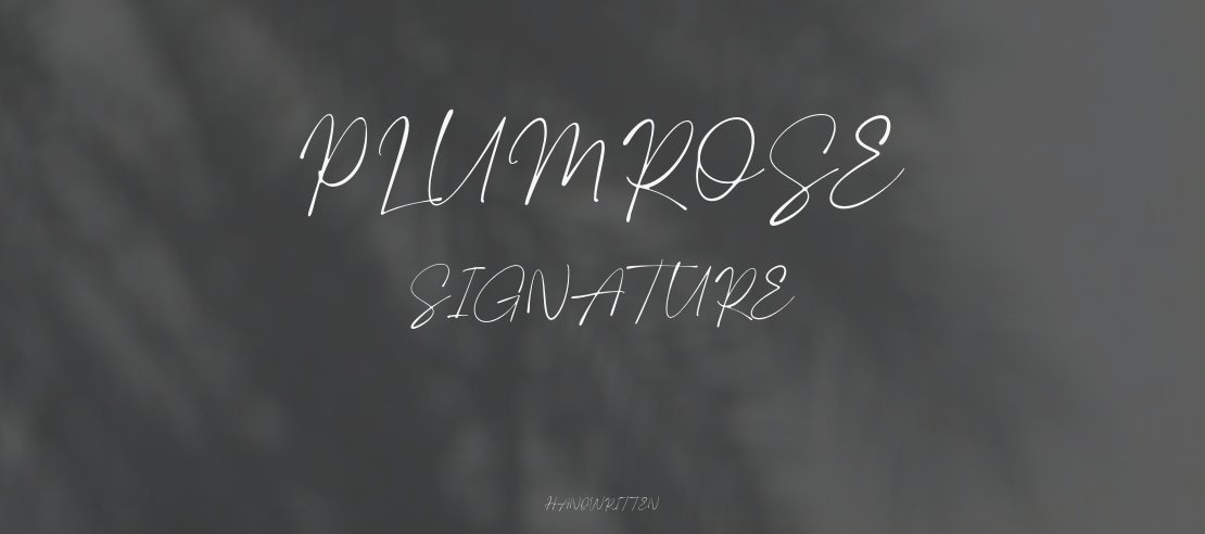 Plumrose Signature Font