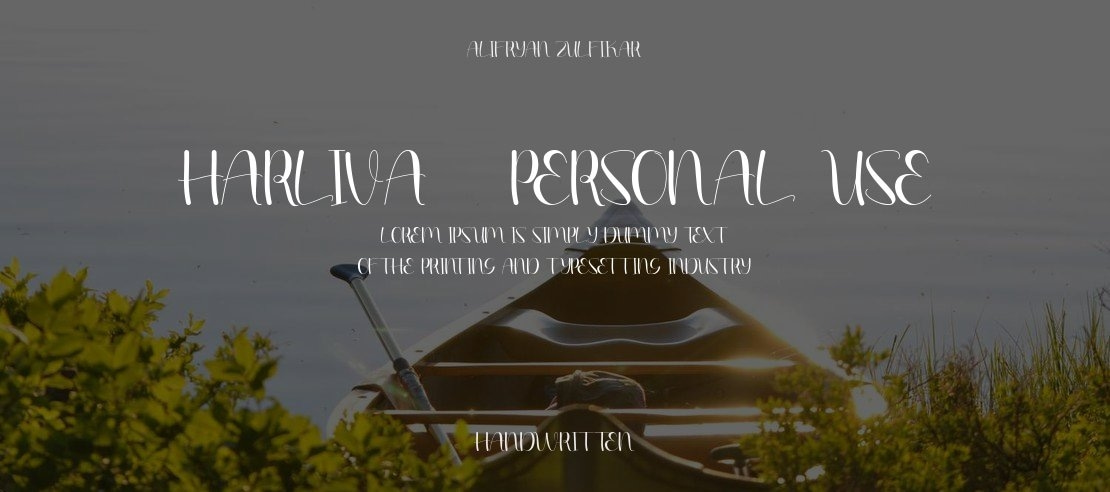 Harliva - Personal Use Font