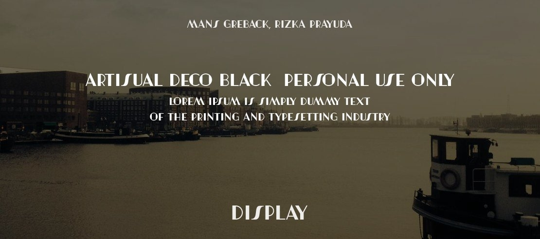 Artisual Deco Black  PERSONAL USE ONLY Font Family