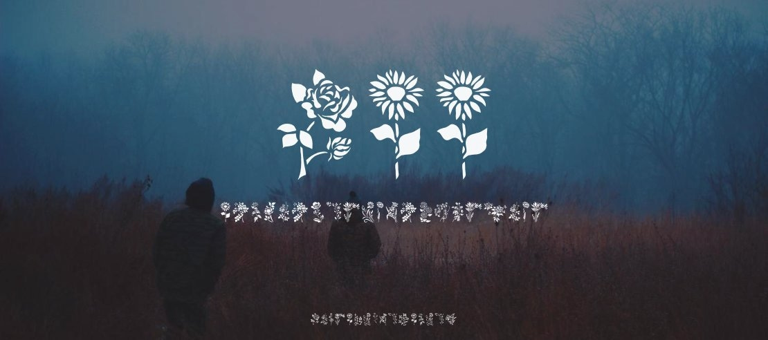 HFF Floral Stencil Font