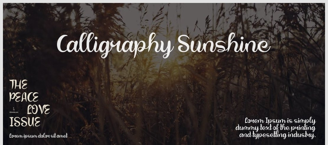 Calligraphy Sunshine Font