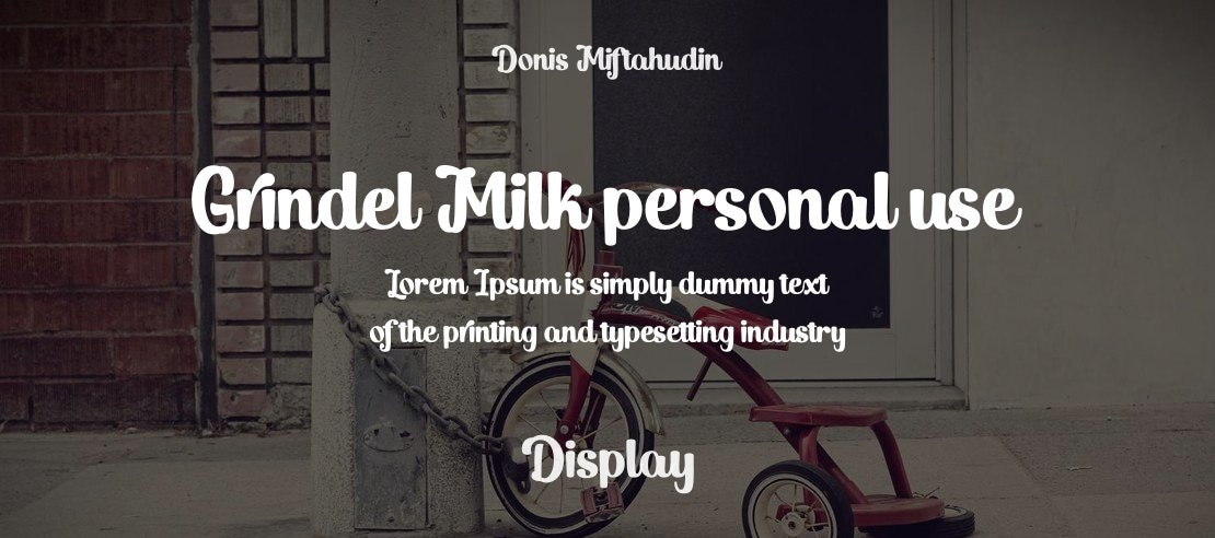 Grindel Milk personal use Font