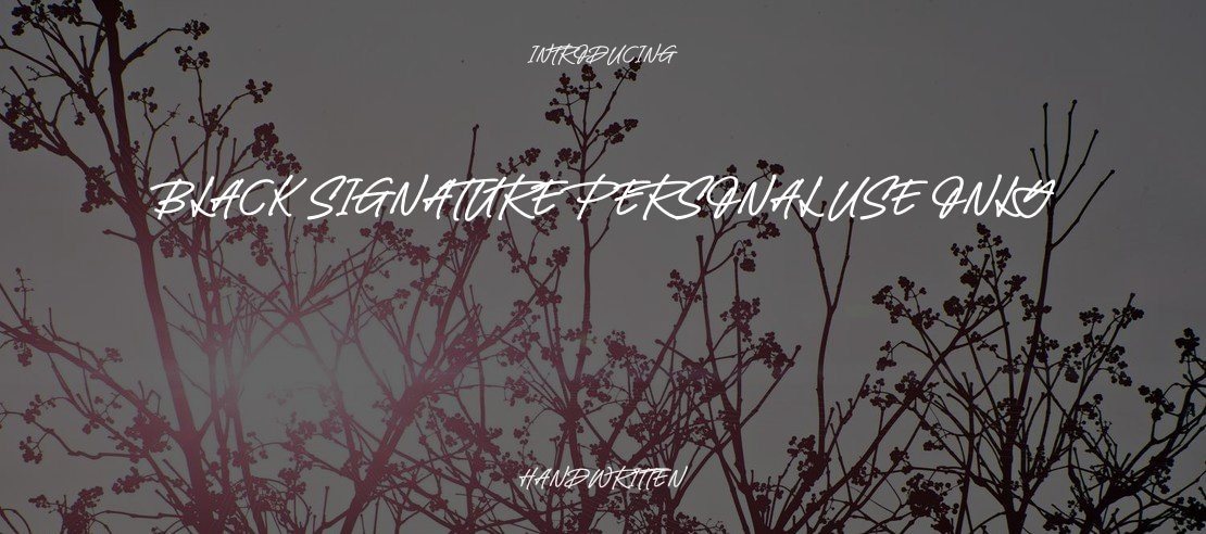 Black Signature PERSONAL USE ONLY Font