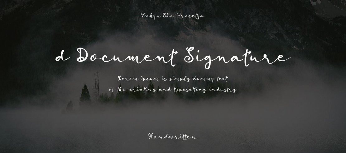 d Document Signature Font