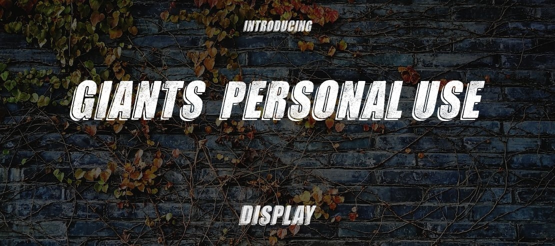 GIANTS  PERSONAL USE Font