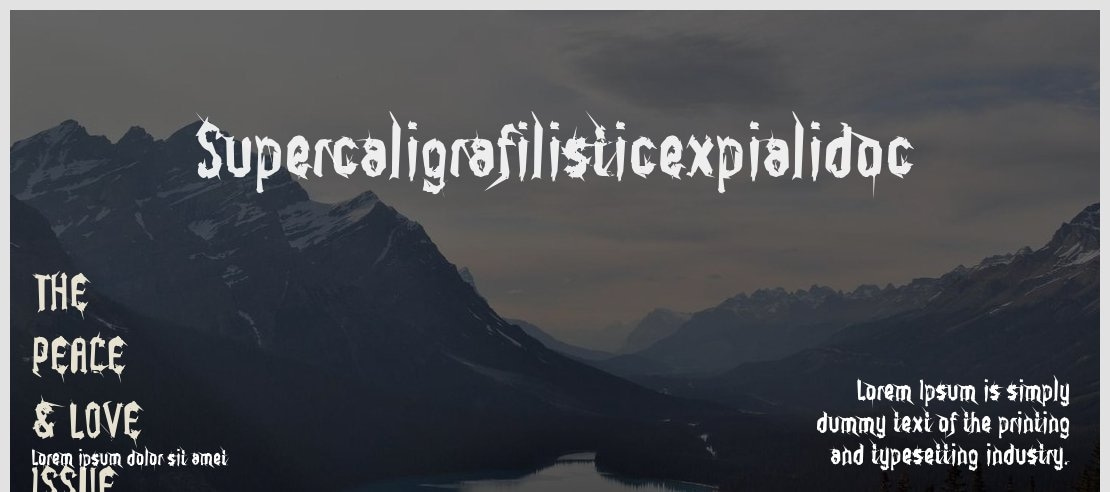 Supercaligrafilisticexpialidoc Font