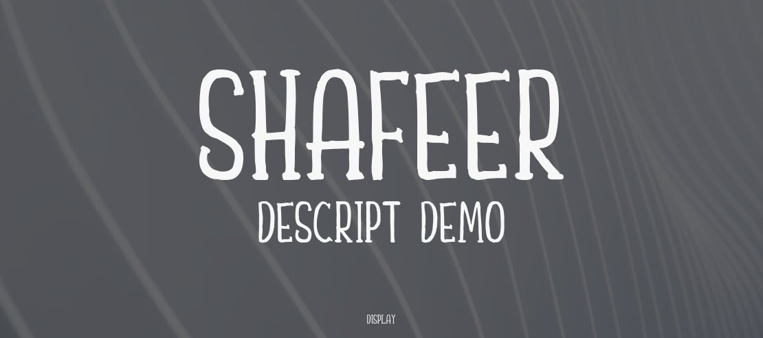 Shafeer Descript Demo Font Family