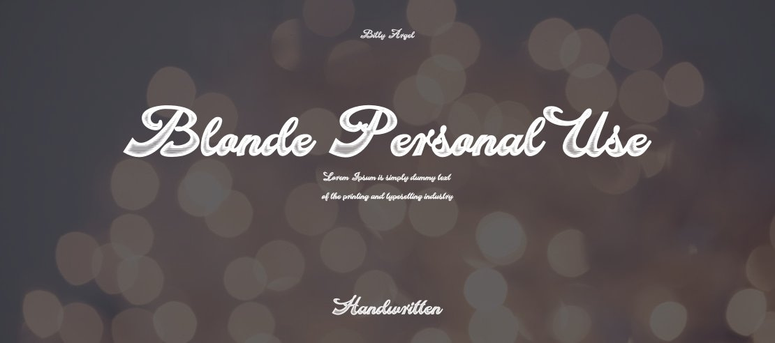 Blonde Personal Use Font