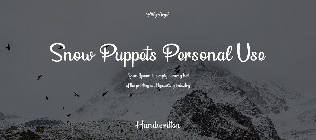 Snow Puppets Personal Use Font