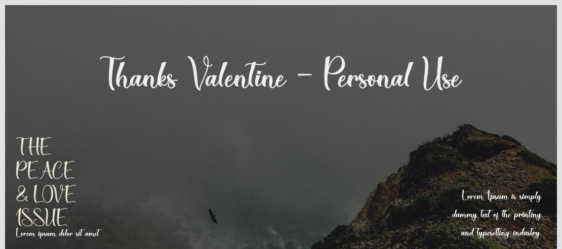 Thanks Valentine - Personal Use Font