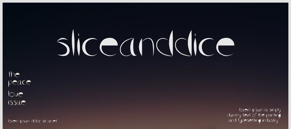 SliceAndDice Font