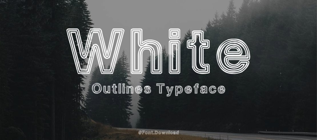 White Outlines Font