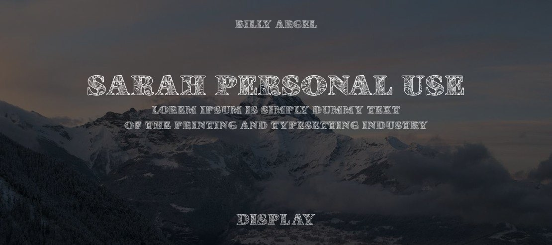 SARAH PERSONAL USE Font Family