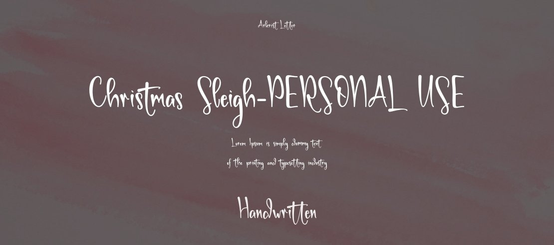 Christmas Sleigh-PERSONAL USE Font