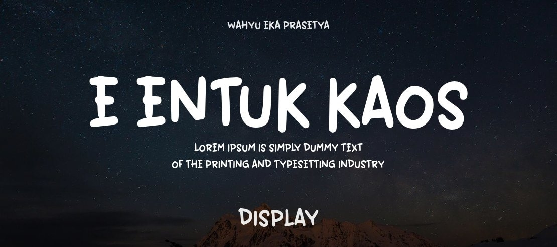 e Entuk Kaos Font