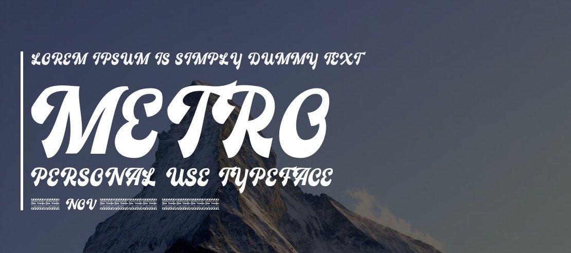 Metro personal use Font