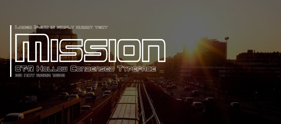 Mission GT-R Hollow Condensed Font Family