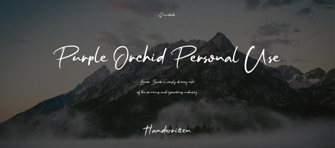 Purple Orchid Personal Use Font