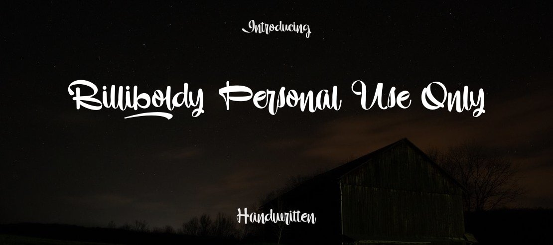 Billiboldy Personal Use Only Font