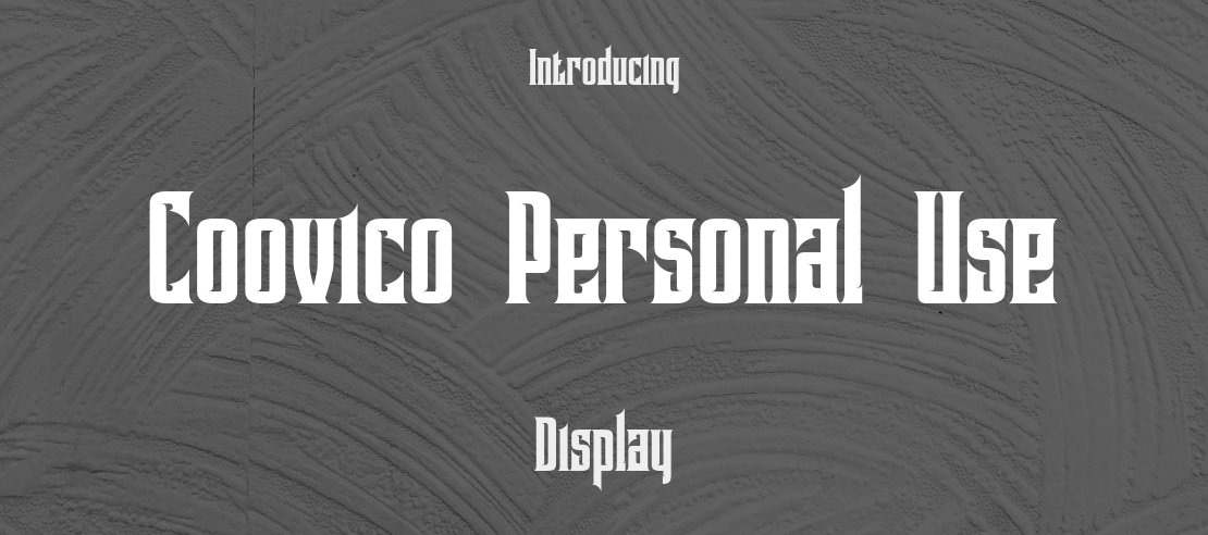 Coovico Personal Use Font