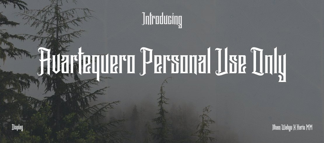 Avartequero Personal Use Only Font