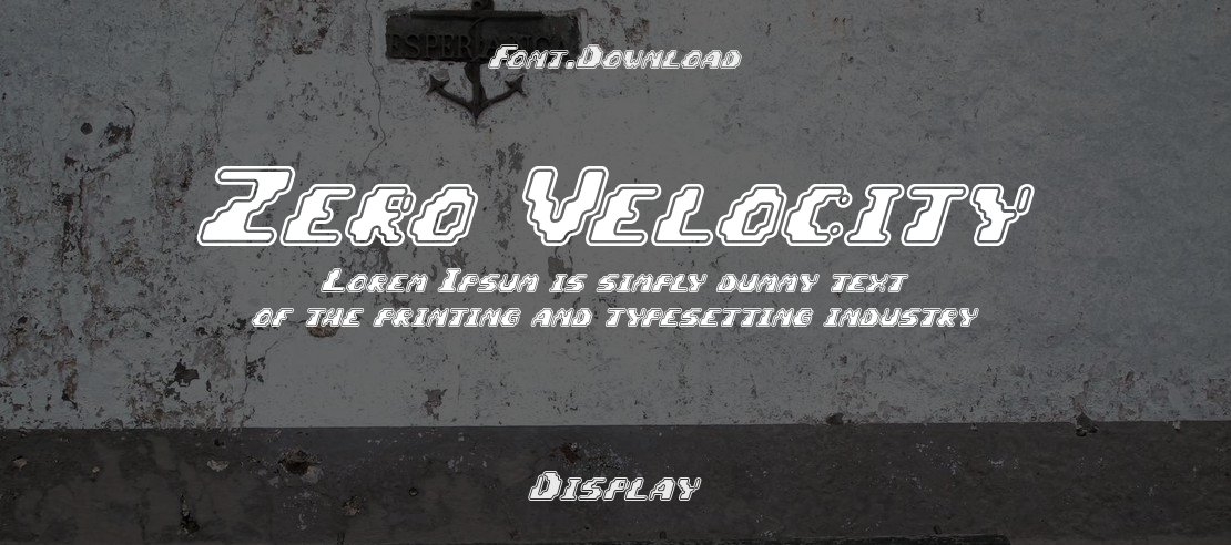 Zero Velocity Font