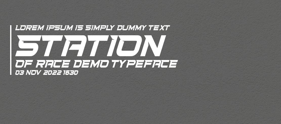 STATION OF RACE DEMO Font