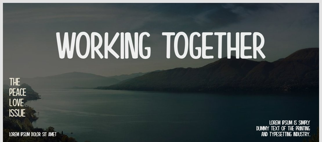 Working Together Font