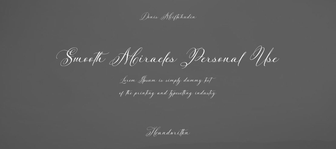 Smooth Miracles Personal Use Font