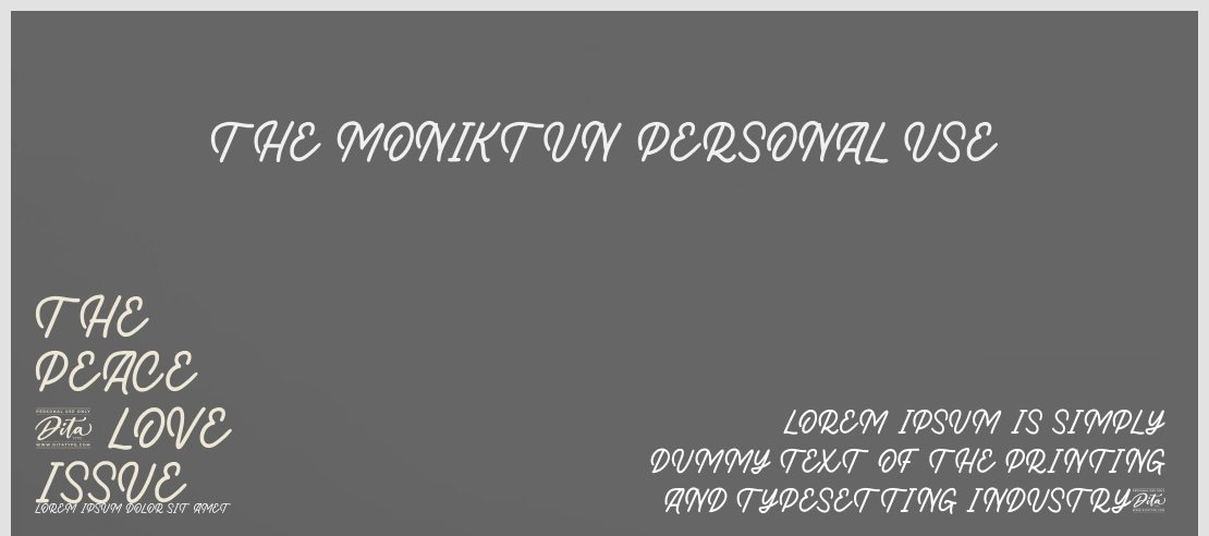 The Moniktun Personal Use Font