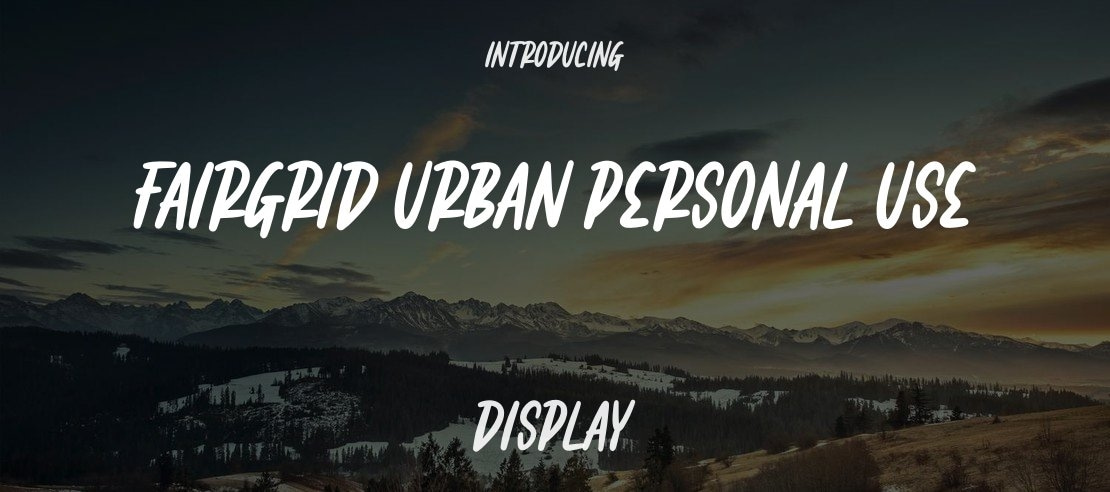 Fairgrid Urban Personal Use Font