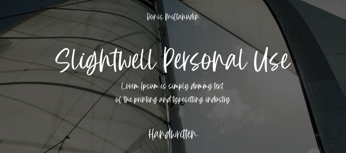 Slightwell Personal Use Font