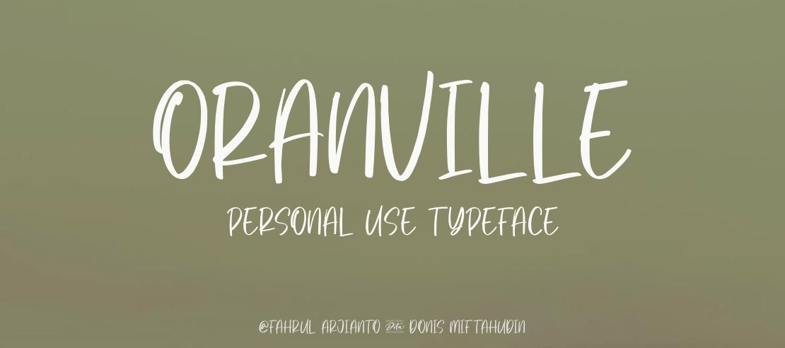 Oranville Personal Use Font