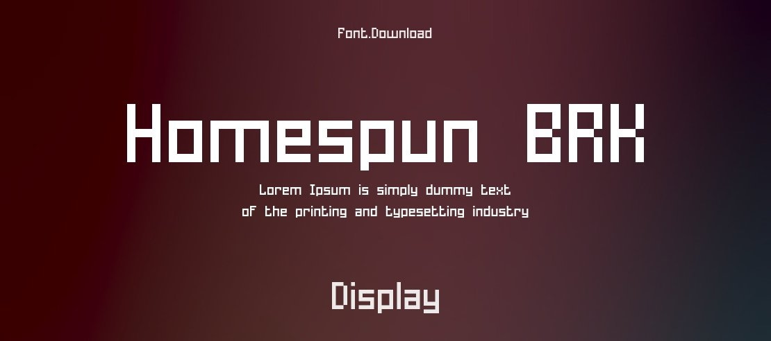 Homespun BRK Font