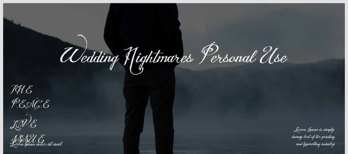 Wedding Nightmares Personal Use Font