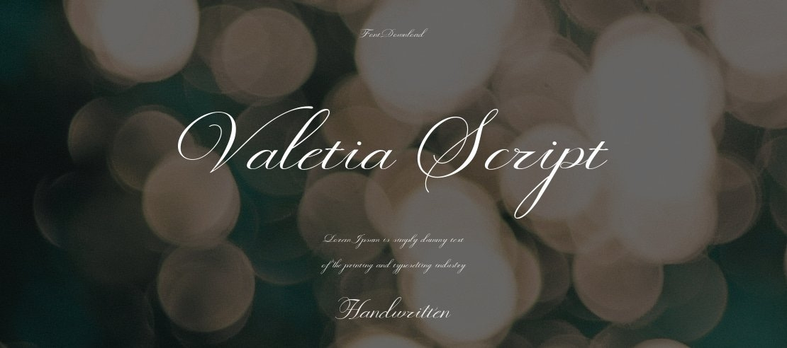 Valetia Script Font