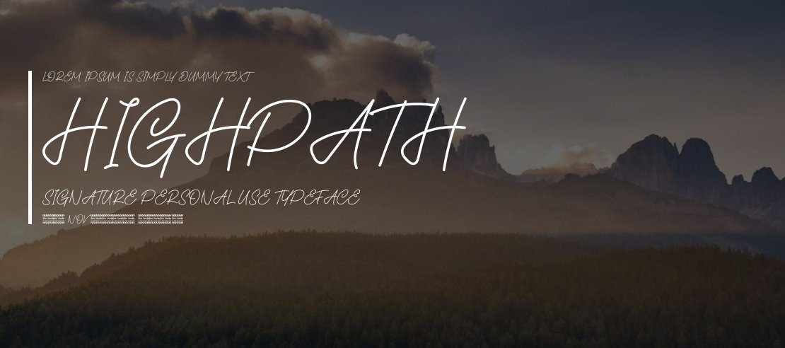 Highpath Signature Personal Use Font