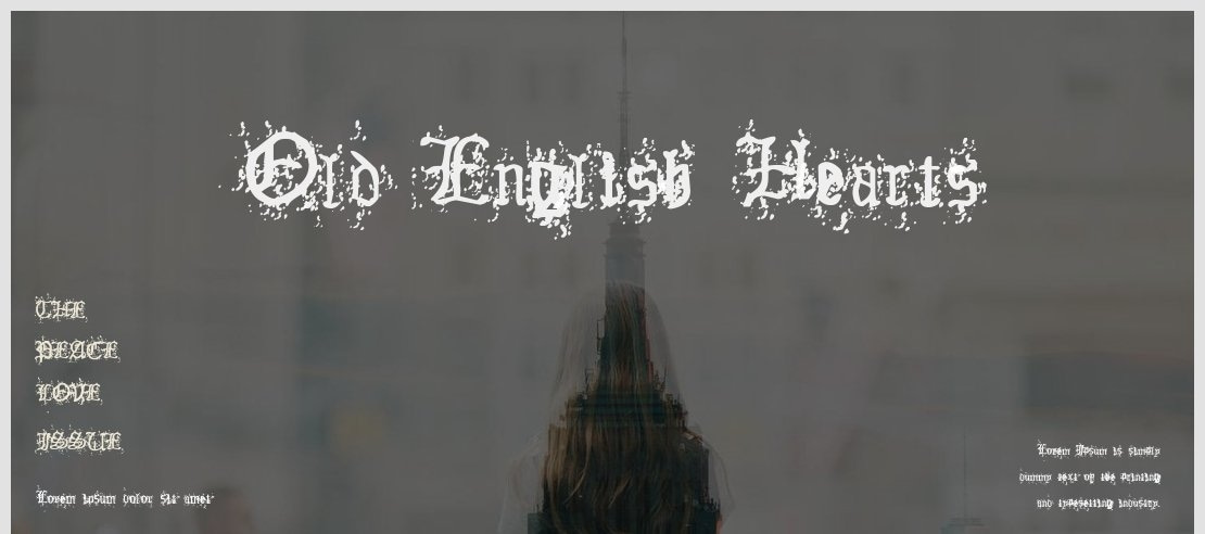 Old English Hearts Font