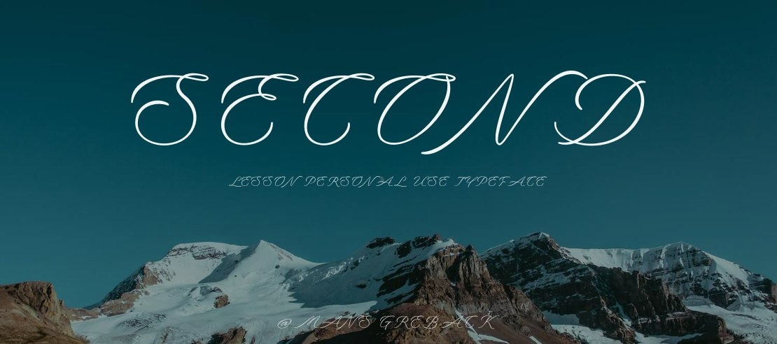 Second Lesson PERSONAL USE Font