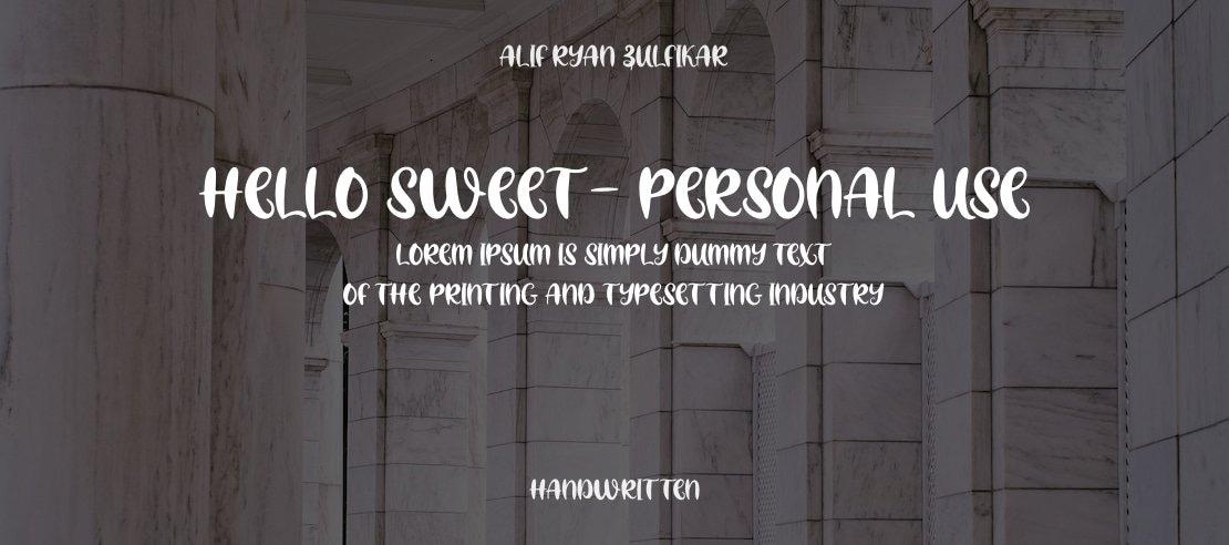 Hello Sweet - Personal Use Font