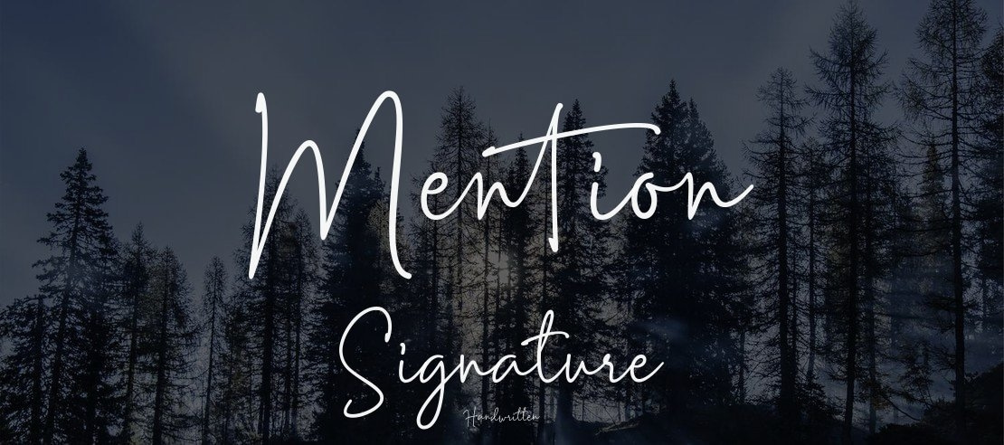 Mention Signature Font