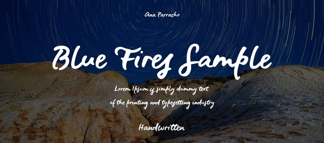 Blue Fires Sample Font