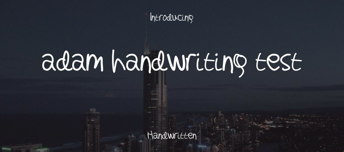 adam handwriting test Font