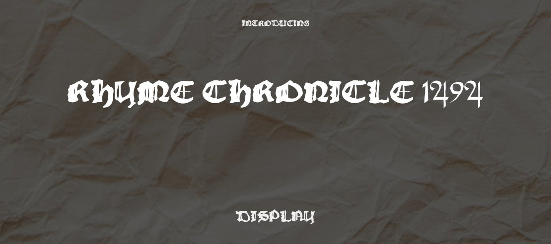 Rhyme Chronicle 1494 Font